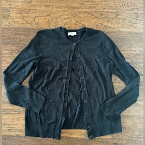 Loft black button up cardigan Sz L
